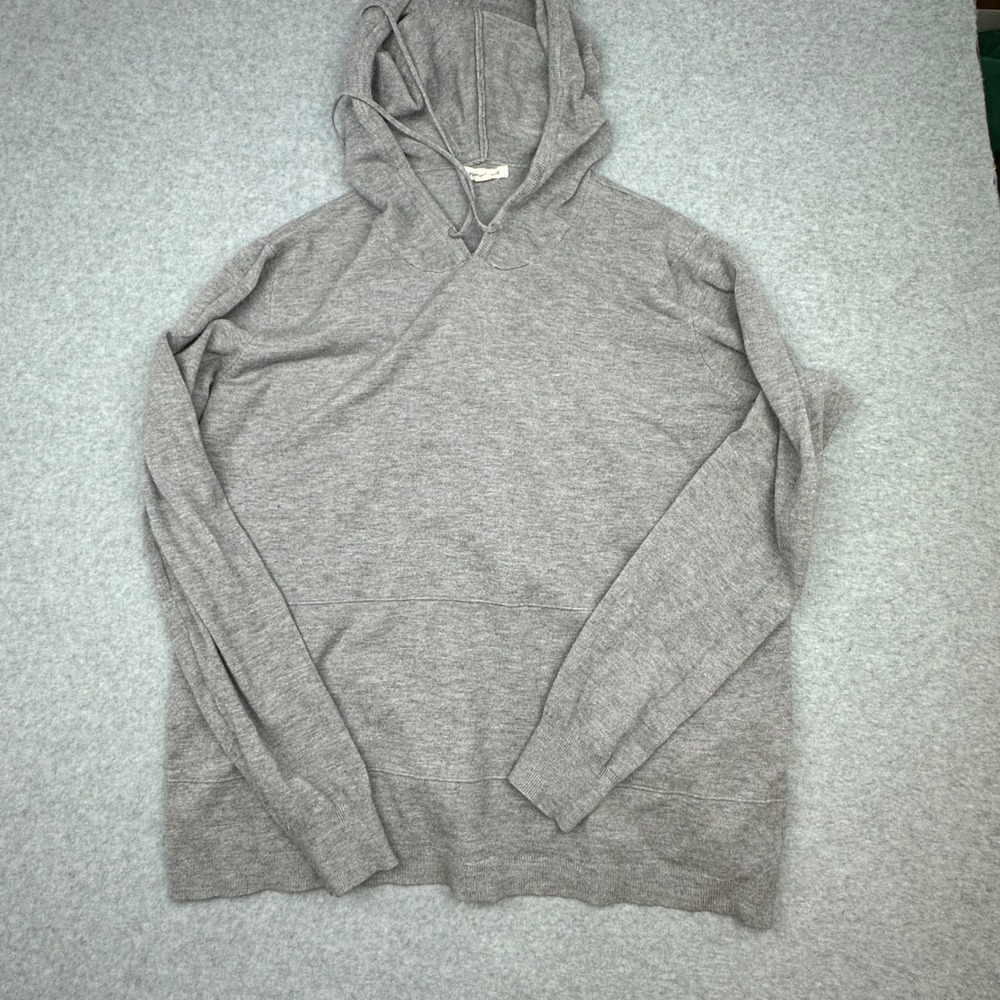 Tea n Rose Women Gray Knit Pullover Hoodie Sweater Size L